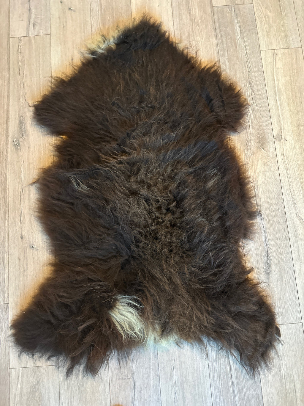 Schaffell vom Krainer Steinschaf, schwarz, 71 x 110 cm